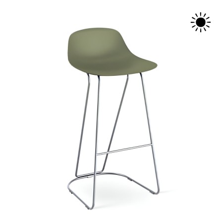 Tabouret Pure Loop Mini Dandy extérieur avec coque plastique et pieds traîneau peints