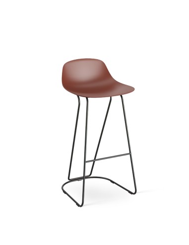 Tabouret de bar assise confortable en plastique et piètement élégant dandy Pure Loop Mini rouge