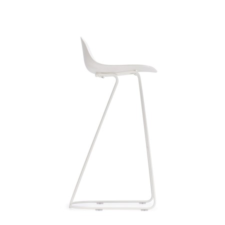 Vue latéral de la chaise haute Dandy Pure Loop Mini en blanc