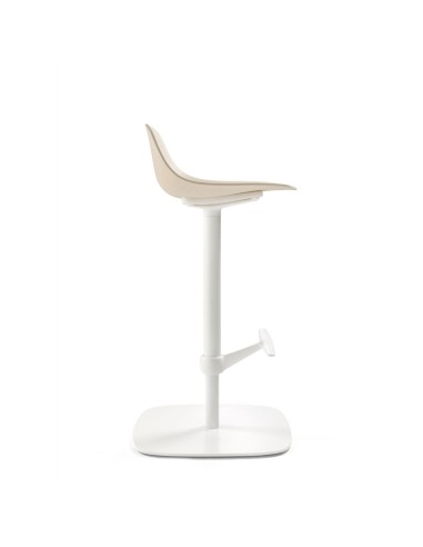 Tabouret haut réglable pour cuisine ou bureau avec structure acier et assise plastique