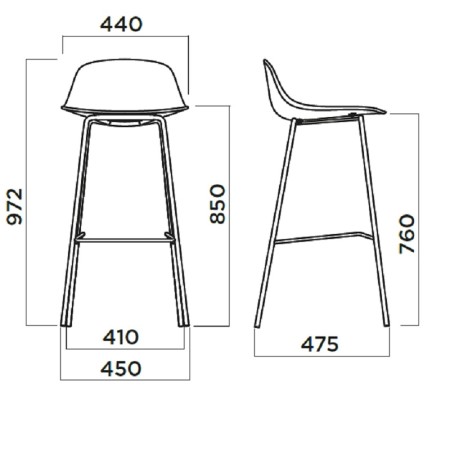 Dimensions Pure mini loop - chaise haute pour bar