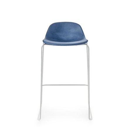 Tabouret hauteur bar Pure Loop Mini - pieds en traîneau et assise rembourrée confort et praticité