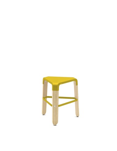 Tabouret bas Picapau - pieds en hêtre et assise en plastique design moderne et original