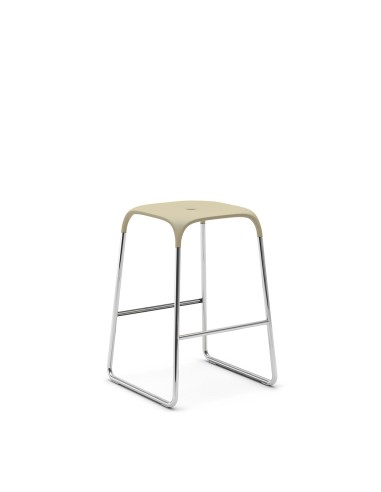 Tabouret couleur sable acier et plastique - design épuré Bobo