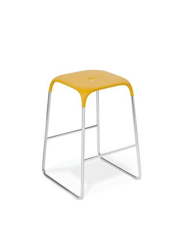 Tabouret de cusine jaune - plan de travail coloré et épuré design Bobo