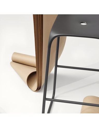 Tabouret en acier et plastique pour cuisine et plan de travail - Bobo