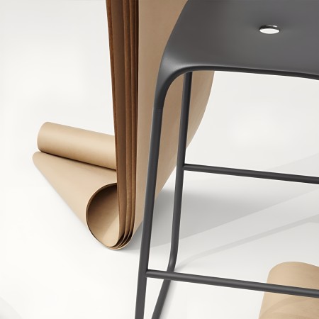 Tabouret en acier et plastique pour cuisine et plan de travail - Bobo