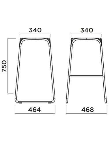 Dimensions Tabouret de bar Bobo