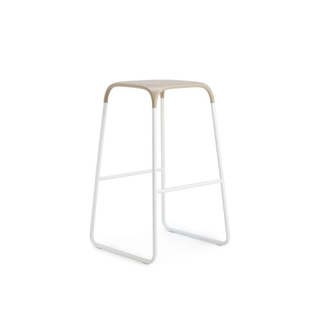 Tabouret Bobo sable avec pieds blancs – design minimaliste pour intérieur clair et lumineux