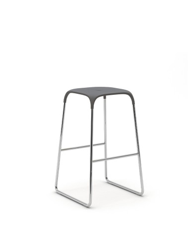 Tabouret de bar Bobo anthracite avec structure en acier chromé – style moderne et épuré