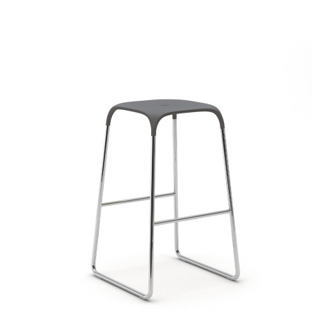 Tabouret de bar Bobo anthracite avec structure en acier chromé – style moderne et épuré