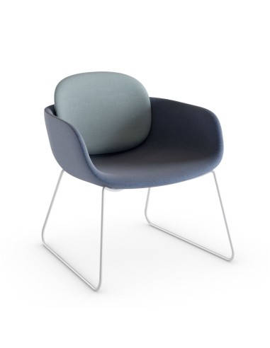 Chaise fauteuil lounge bleue et grise pour salle d'attente - chaleureux et accueillant PEB