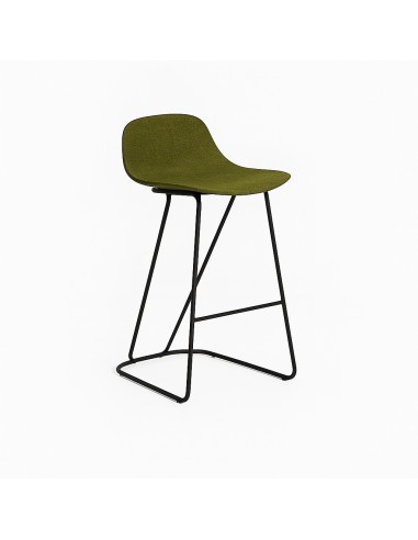 Tabouret bar en tissu olive et pied noir Dandy – Pure Loop Mini