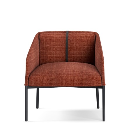 DEMOISELLE fauteuil pour salle d'attente en tissu à choix et cuir - siège haut de gamme rouge