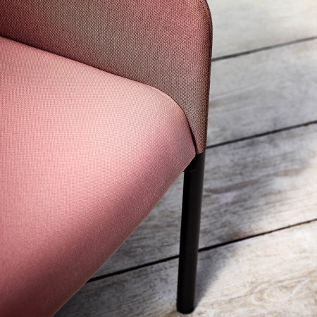 Pieds en acier du fauteuil haut de gamme pour salle d'attente avec cuir DEMOISELLE