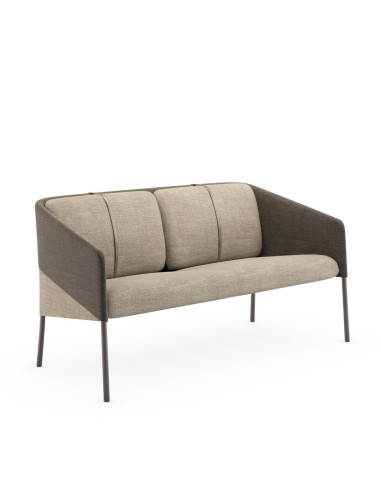 canapé design 2 places DEMOISELLE en tissu avec ceinture en cuir - salle d'attente et accueil