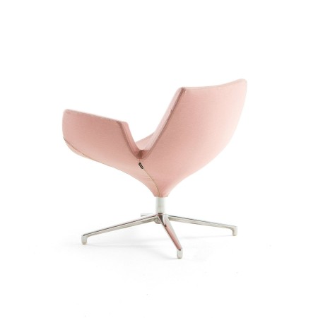 Fauteuil lounge Beetle rose à dossier bas – piétement étoile aluminium poli, vue arrière
