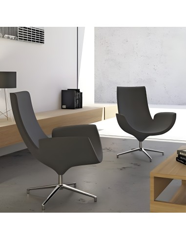 Fauteuils Beetle high back en cuir noir – salle de réunion bureau design