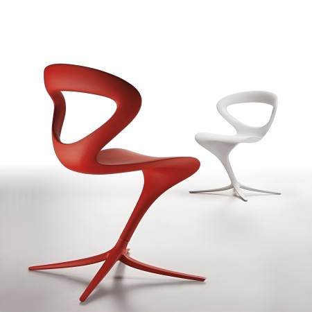Chaises Callita en rouge et blanc – mobilier design artistique