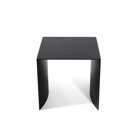 Vue de haut du banc design Museum 1 Seat en chêne teinté noir