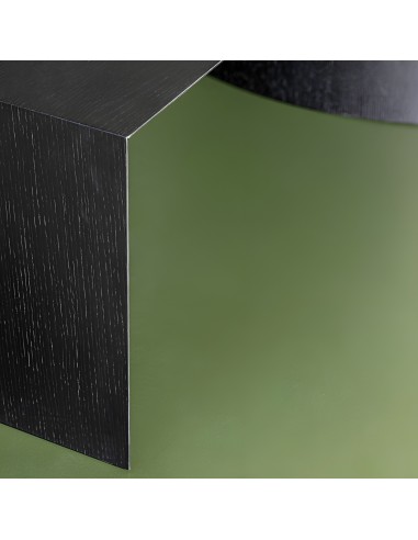 Banc design Museum 2 Seats en chêne teinté noir – vue d’angle