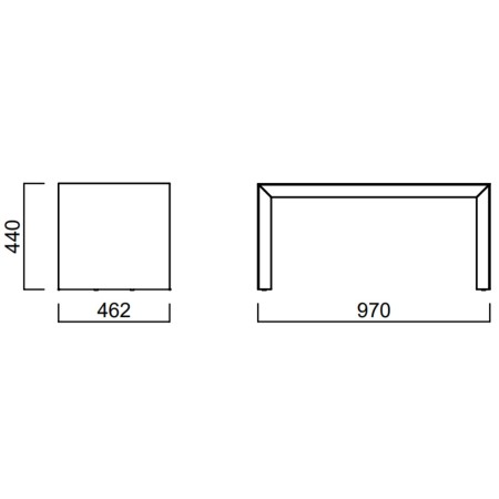 Dimensions du banc Museum 2 Seats 2 places – largeur 970 mm