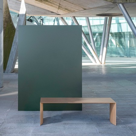 Banc de gallerie et musée - MUSEUM en chêne naturel ambiance épurée pour halls