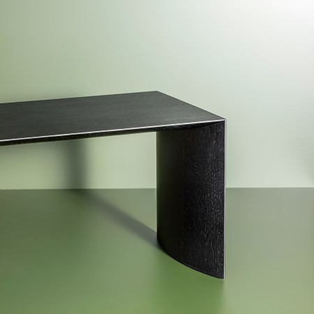 Banc en chêne teinté noir - salle d'attente, galleries, halls - modèle MUSEUM