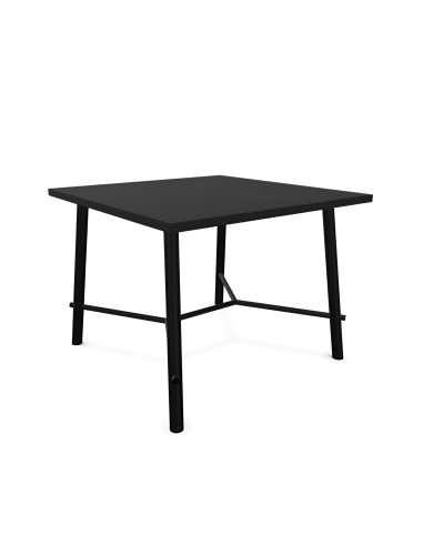 Petite table noire carrée 100cm - acier et fenix pour restauration et salle de pause RECORD LIVING