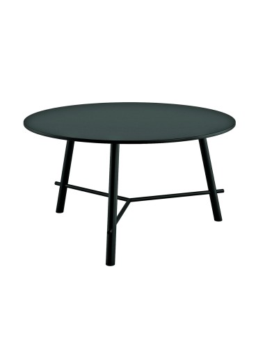 Table ronde noire pour réunion et restauration - design épuré minimaliste Record Living