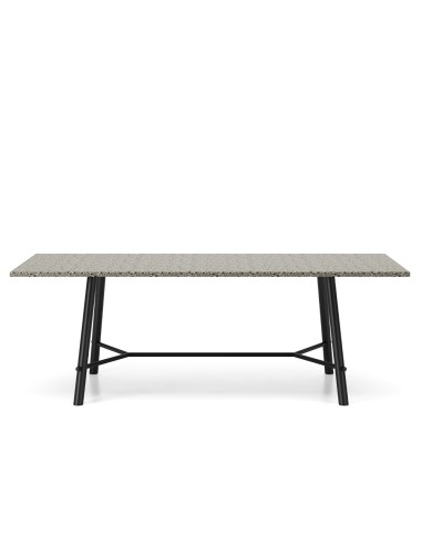 Table de réunion grand format avec plateau en fibre recyclée et pieds acier noir - Record Living Maxi