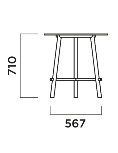 dimensions table bistrot H710 Record Contract