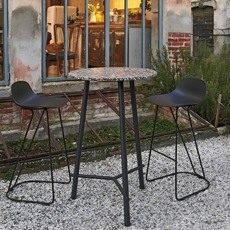 Record Contract Table haute pour salle de pause, restauration, café - design noir