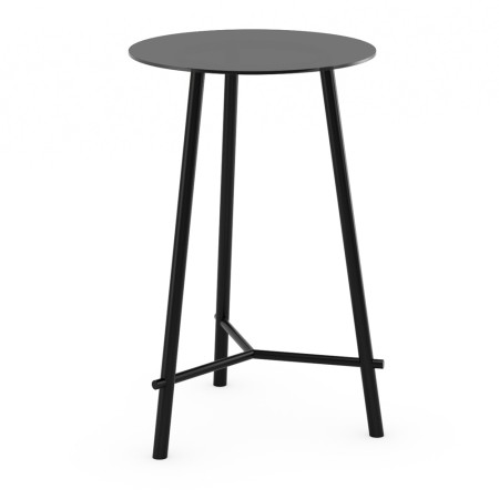 Table haute pieds en acier noir modèle H 1070 Record Contract