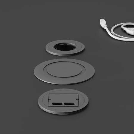 Prise intégrées à la table Record Meeting - USB, wireless, schuko