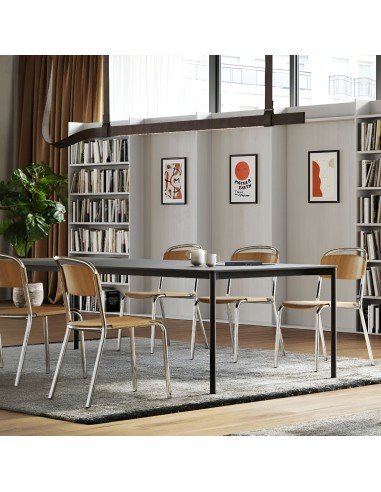 Chaise Skol en bois et acier pour salle d'attente et réunion ambiance chaleureuse