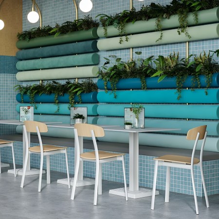 chaise en bois naturel avec structure métal 2