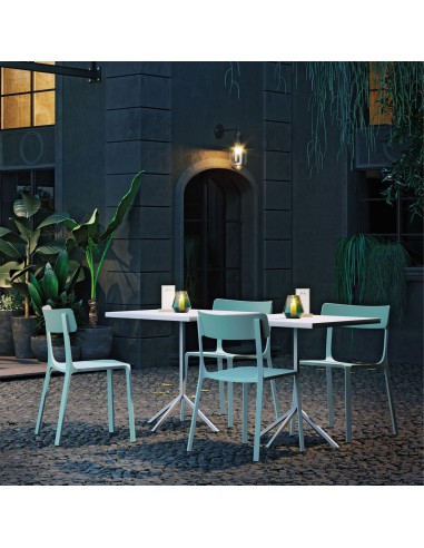 Chaise Ruelle bleue en bistrot, espace de restauration - aluminium et plastique