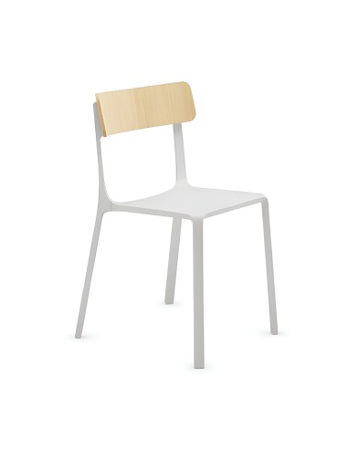 Chaise en aluminuim et bois  lumineux et moderne - Ruelle wooden back