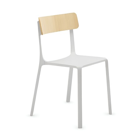 Chaise en aluminuim et bois  lumineux et moderne - Ruelle wooden back