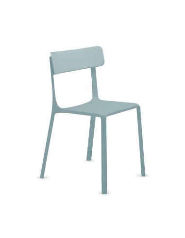 Chaise Ruelle en aluminium et plastique bleu - legerté et praticité pour restauration