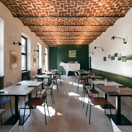 Chaise Tondina Pop avec accoudoirs – coque en plastique et piètement acier pour restauration, réunion