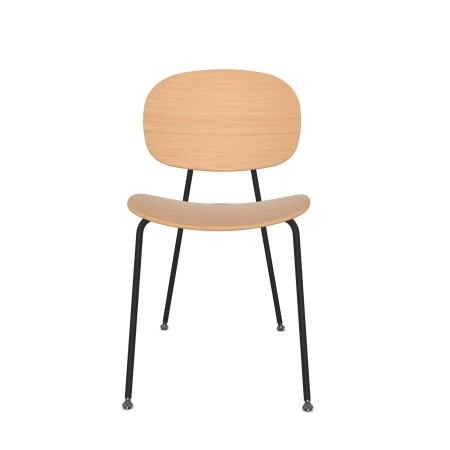 Chaise Tondina en bois et acier - salle de restauration, réunion