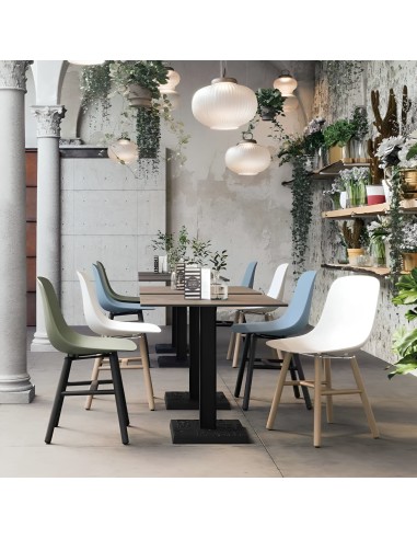 Chaise Pure Loop Mono Retro avec assise plastique et pieds en chêne naturel - salle à manger, pause