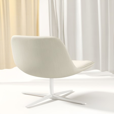 Fauteuil blanc salle d'attente et bureaux en tissu et aluminium - Pure Loop Lounge