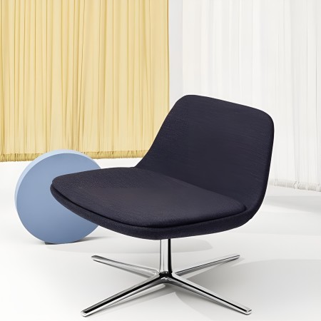 Fauteuil en tissu noir et base aluminium pour détente confortable - Pure Loop Lounge