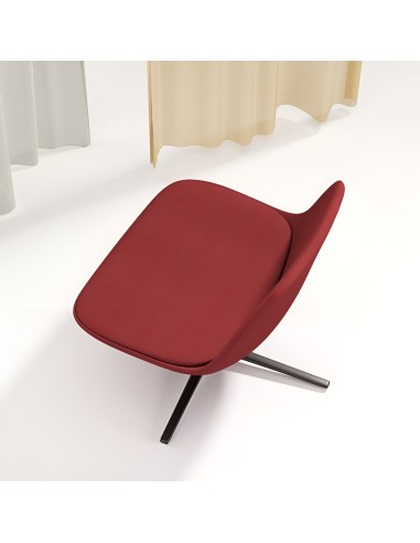 Fauteuil Pure Loop Lounge rouge vue de haut - assise confortable