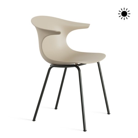 chaise extérieure design non empilable Loop Mono en plastique beige résistant