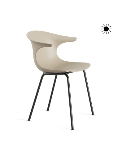chaise extérieure design non empilable Loop Mono en plastique beige résistant
