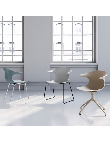 Chaise pour extérieurs Loop Mono avec accoudoirs - structure design monobloc en plastique